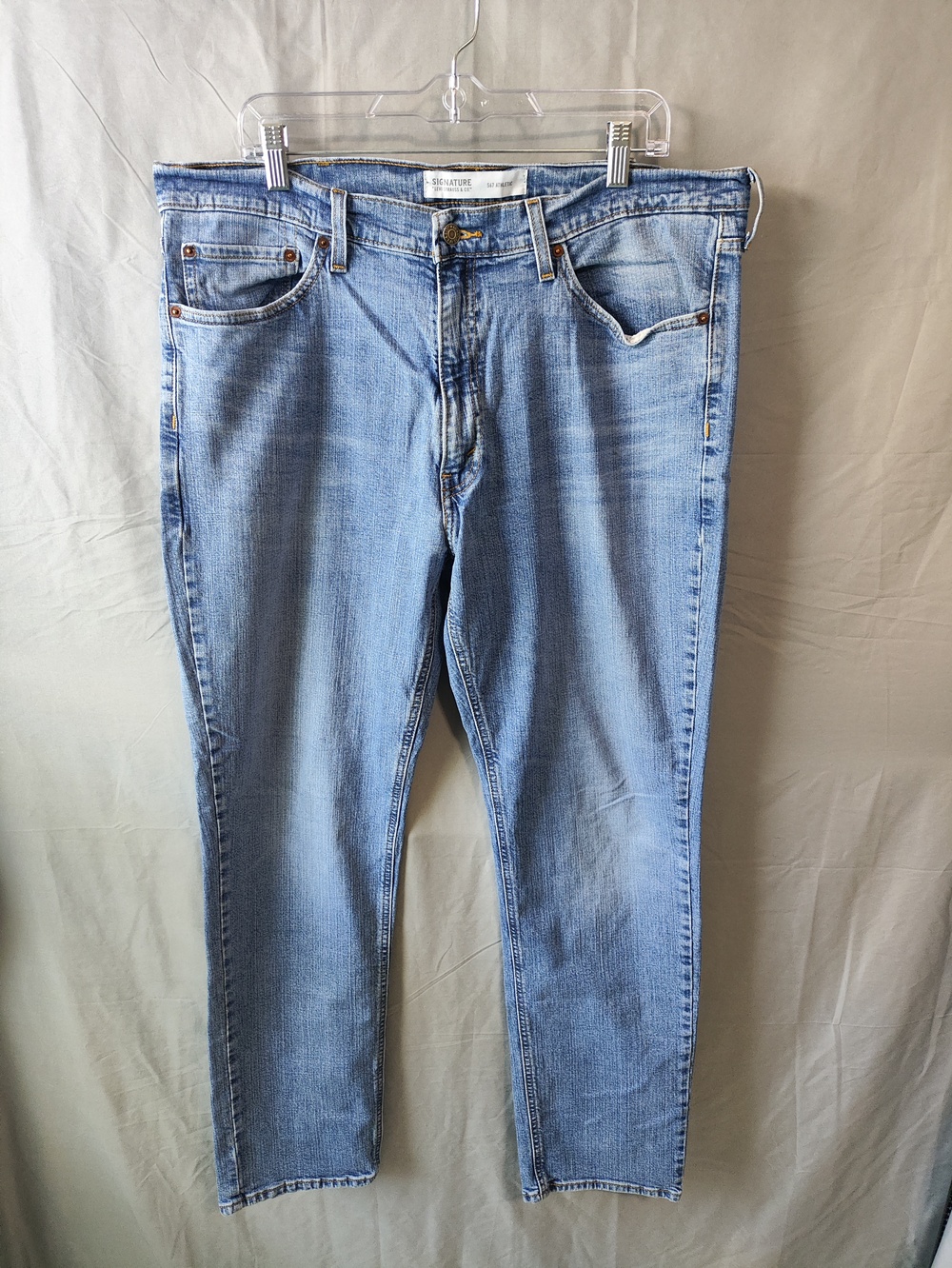 Levi Strauss Signature Jeans Mens 38x34 Blue S67 Athletic Straight Denim Pants